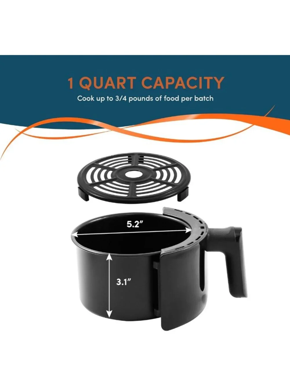 Compact Oil-Less Personal Air Fryer | 1000W Healthy Cooker with Timer & Temp